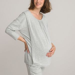 Pyjama voor zwangerschap en borstvoeding LA REDOUTE COLLECTIONS. Katoen materiaal. Maten 34/36 FR - 32/34 EU. Grijs kleur