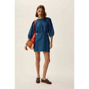 Korte jeansjurk LANDRY DES PETITS HAUTS. Denim materiaal. Maten 3(L). Blauw kleur