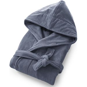 Badjas met kap in fluwelen badstof 450 g/m2, Trizie