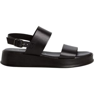 Sandalen met plateauzool in leer TAMARIS. Leer materiaal. Maten 40. Zwart kleur