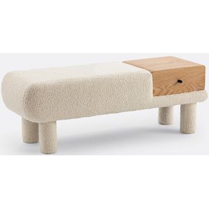 Bank in bouclette, Bola LA REDOUTE INTERIEURS. Hout materiaal. Maten één maat. Beige kleur