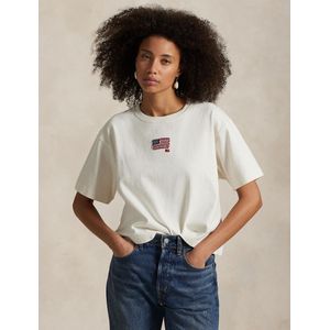 POLO RALPH LAUREN - T-shirt - Ecru - Katoen - Amerikaanse Vlag