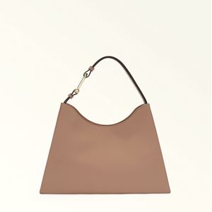 Hobo tas in leer FURLA NUVOLA L FURLA. Leer materiaal. Maten één maat. Beige kleur