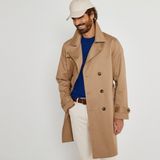 Lange trenchcoat voor het tussenseizoen LA REDOUTE COLLECTIONS. Katoen materiaal. Maten L. Beige kleur