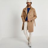 Lange trenchcoat voor het tussenseizoen LA REDOUTE COLLECTIONS. Katoen materiaal. Maten L. Beige kleur