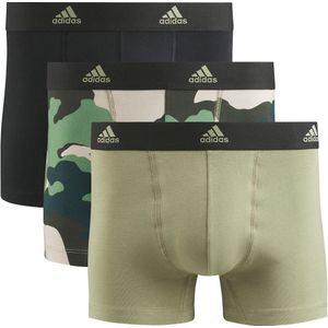 Set van 3 boxershorts Active, 2 effen en 1 bedrukt adidas Performance. Katoen materiaal. Maten XXL. Zwart kleur