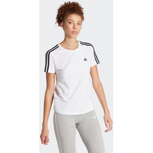 T-shirt Loungewear Essentials Slim 3-Stripes ADIDAS SPORTSWEAR. Katoen materiaal. Maten XL. Wit kleur