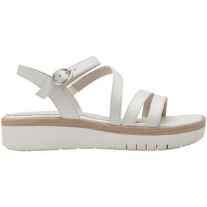 Sandalen met plateauzool TAMARIS. Leer materiaal. Maten 40. Wit kleur