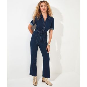 Jumpsuit in denim bootcut model JOE BROWNS. Katoen materiaal. Maten 40 FR - 38 EU. Blauw kleur