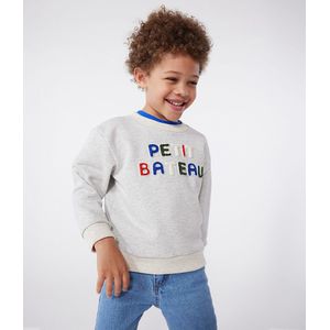 Sweater in molton met ronde hals PETIT BATEAU. Molton materiaal. Maten 10 jaar - 138 cm. Grijs kleur