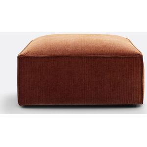 Modulaire poef, geribd vintage fluweel, Seven LA REDOUTE INTERIEURS.  materiaal. Maten omkeerbare hoek. Kastanje kleur