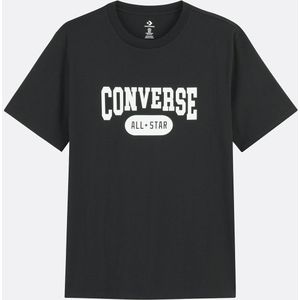 T-shirt met korte mouwen, retro-logo CONVERSE. Katoen materiaal. Maten M. Zwart kleur