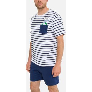 Gestreepte pyjashort, Smurfen SCHTROUMPFS. Katoen materiaal. Maten XL. Wit kleur