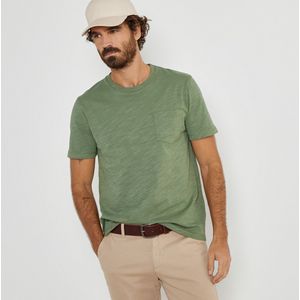 T-shirt met ronde hals en korte mouwen LA REDOUTE COLLECTIONS. Bio katoen materiaal. Maten XL. Groen kleur