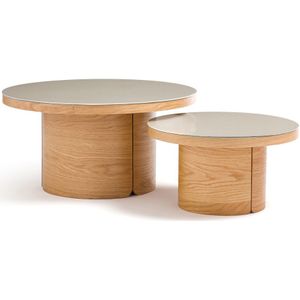 Set van 2 mimi tafels, Natesse LA REDOUTE INTERIEURS. Hout, medium (MDF) materiaal. Maten één maat. Beige kleur