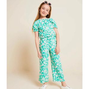 Wijde, bedrukte broek TAPE A L'OEIL. Katoen materiaal. Maten 4 jaar - 102 cm. Groen kleur