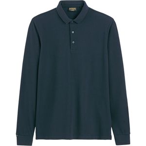 Polo met lange mouwen, piqu�é SUPERDRY. Katoen materiaal. Maten XXL. Blauw kleur