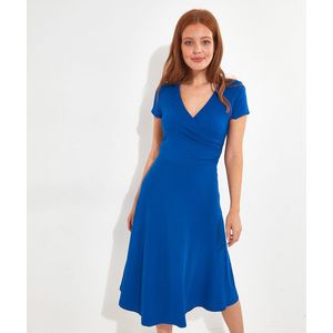 Jurk met V-hals, Jenna JOE BROWNS. Viscose materiaal. Maten 40 FR - 38 EU. Blauw kleur