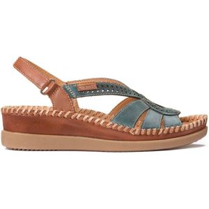 Leren sandalen met sleehak Cadaques PIKOLINOS. Leer materiaal. Maten 36. Blauw kleur