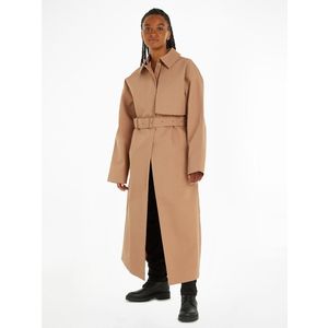 Trenchcoat met ceintuur CALVIN KLEIN. Katoen materiaal. Maten 38 FR - 36 EU. Kastanje kleur