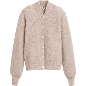 Vest in bomberstijl, mixed alpaca LA REDOUTE COLLECTIONS. Alpaca materiaal. Maten S. Beige kleur