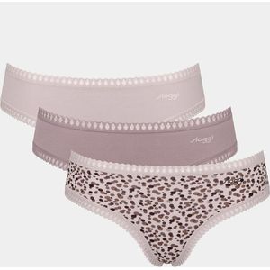 Set van 3 hipsters in katoen Go Crush SLOGGI. Katoen materiaal. Maten XL. Roze kleur