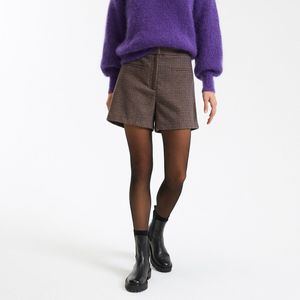 Short met pied-de-poule ruiten LA REDOUTE COLLECTIONS. Wol materiaal. Maten 46 FR - 44 EU. Zwart kleur