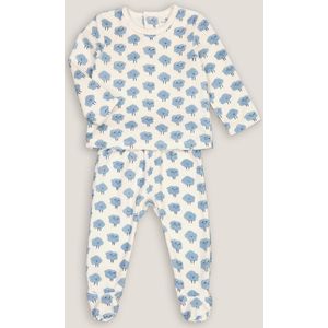 2-delige pyjama met voetjes in fluweel LA REDOUTE COLLECTIONS. Fluweel materiaal. Maten 2 jaar - 86 cm. Beige kleur