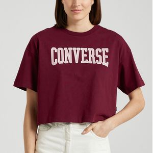 T-Shirt Boxy CONVERSE. Katoen materiaal. Maten XL. Rood kleur