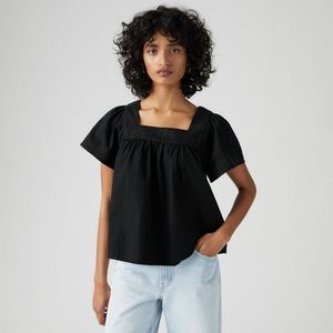 Soepele blouse, vierkante kraag LEVI'S. Katoen materiaal. Maten M. Grijs kleur