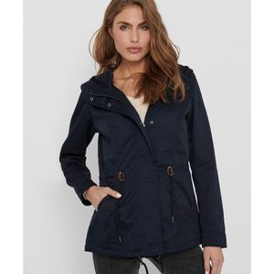 Parka met kap en ritssluiting ONLY. Polyester materiaal. Maten L. Blauw kleur