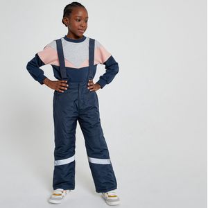 Skibroek voor meisje met bretellen LA REDOUTE COLLECTIONS. Katoen materiaal. Maten 6 jaar - 114 cm. Blauw kleur