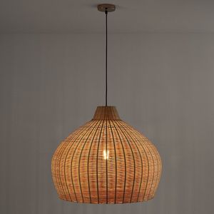Hanglamp in gevlochten bamboe, Ø60 cm, Vani LA REDOUTE INTERIEURS. Bamboe materiaal. Maten één maat. Beige kleur