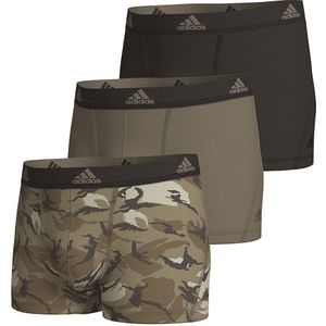 Set van 3 boxershorts, 2 effen en 1 camouflageprint adidas Performance. Katoen materiaal. Maten M. Zwart kleur