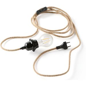 Elektrische kabel voor wandlamp E27, Baulind LA REDOUTE INTERIEURS. Jute materiaal. Maten één maat. Beige kleur