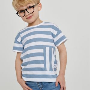 Set van 2 gestreepte T-shirts in katoen LA REDOUTE COLLECTIONS. Katoen materiaal. Maten 3 jaar - 94 cm. Blauw kleur