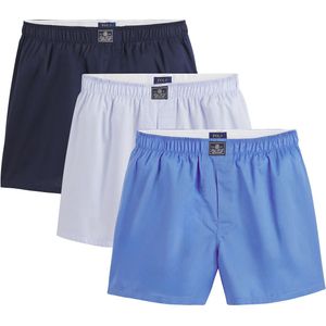 Set van 3 boxershorts, 2 bedrukt + 1 effen POLO RALPH LAUREN. Katoen materiaal. Maten XXL. Blauw kleur