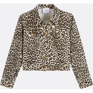Kort jasje met luipaardprint, DJACK SUNCOO. Katoen materiaal. Maten 3(L). Beige kleur