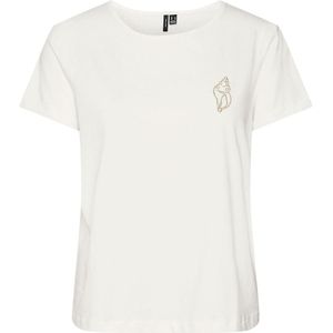 T-shirt met korte mouwen, tekst op de borst VERO MODA. Katoen materiaal. Maten M. Wit kleur
