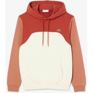 Hoodie met kleurblokken LACOSTE. Katoen materiaal. Maten M. Kastanje kleur