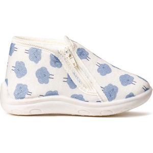 Pantoffels met rits, wolkenprint LA REDOUTE COLLECTIONS. Polyester materiaal. Maten 20. Beige kleur