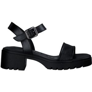 Sandalen chunky met hak TAMARIS. Leer materiaal. Maten 39. Zwart kleur