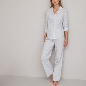 Pyjama in grootvaders stijl, gestreept LA REDOUTE COLLECTIONS. Katoen materiaal. Maten 38 FR - 36 EU. Blauw kleur