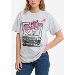 T-shirt met ronde hals en korte mouwen Trucker NEWTONE. Katoen materiaal. Maten 0(XS). Grijs kleur