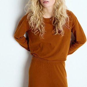 T-shirt met ronde hals en lange mouwen PYMAZ AMERICAN VINTAGE. Katoen materiaal. Maten L. Kastanje kleur