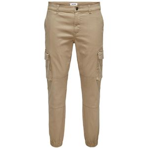 Chino cargo ONLY & SONS. Katoen materiaal. Maten W33 - Lengte 32. Beige kleur