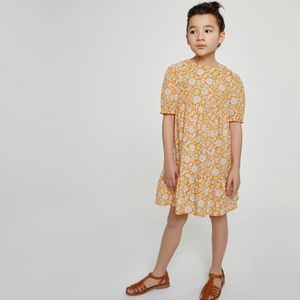 Jurk met korte mouwen LA REDOUTE COLLECTIONS. Katoen materiaal. Maten 9 jaar - 132 cm. Geel kleur