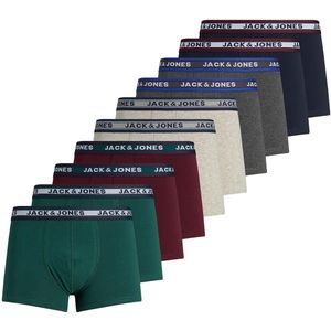Set van 10 effen boxershorts JACK & JONES. Katoen materiaal. Maten L. Multicolor kleur