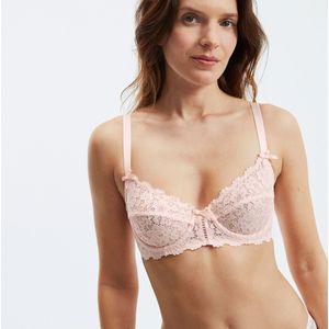 Omsluitende BH Signature, GIROFLE LA REDOUTE COLLECTIONS. Kant materiaal. Maten 100C FR - 85C EU. Roze kleur
