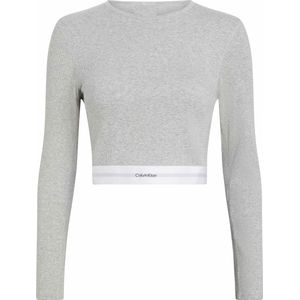 Crop top met lange mouwen Modern Rib CALVIN KLEIN UNDERWEAR. Katoen materiaal. Maten L. Grijs kleur